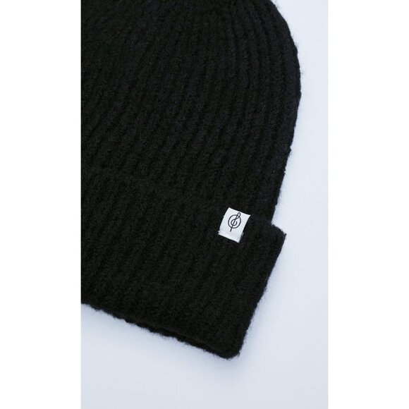 NWT STRADIVARIUS Unisex‎ BASIC MELANGE BEANIE Size OS Color Black - Picture 3 of 7